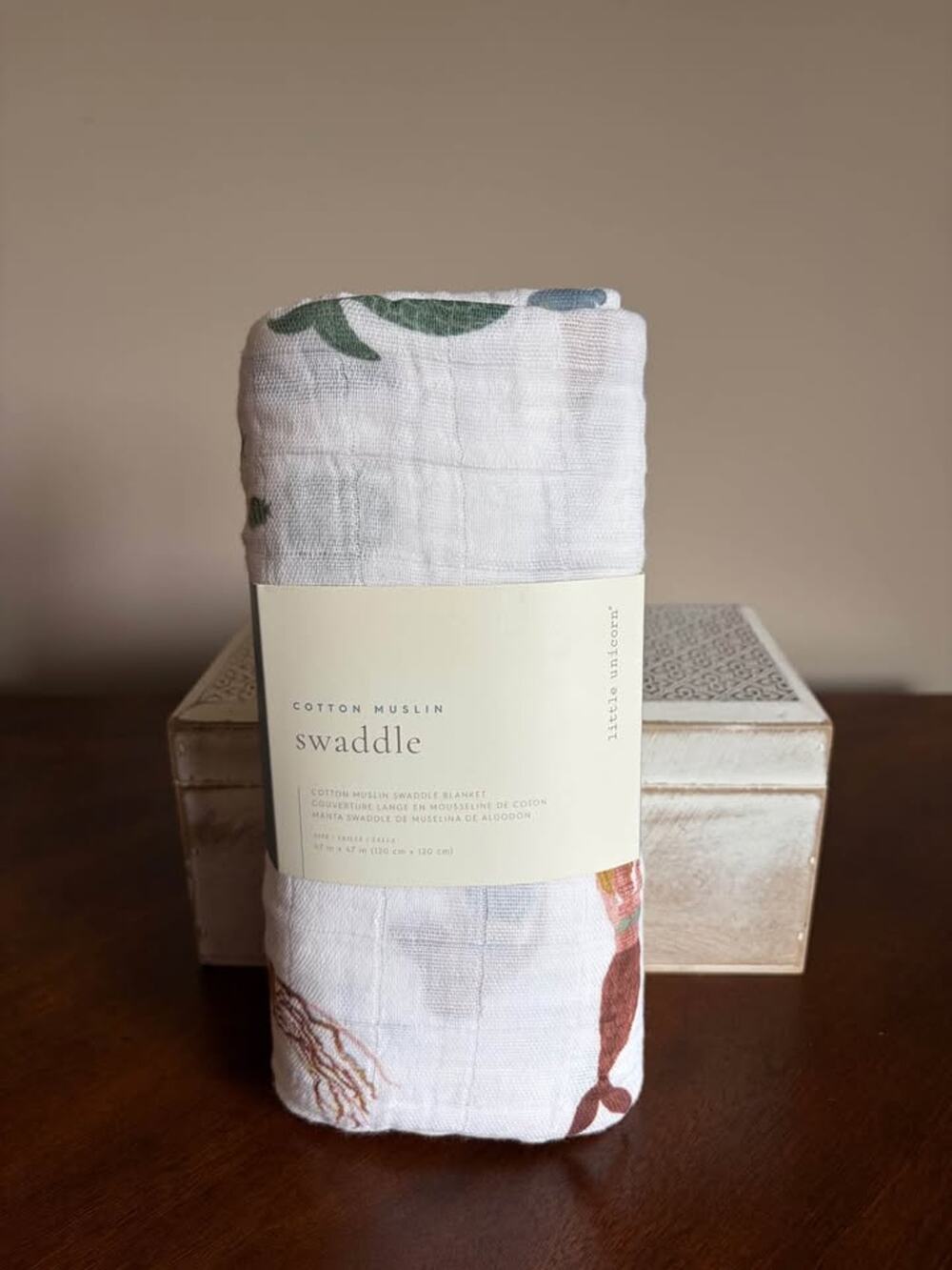 Mermaid Print Little Unicorn Cotton Muslin Swaddle - baby shower gift